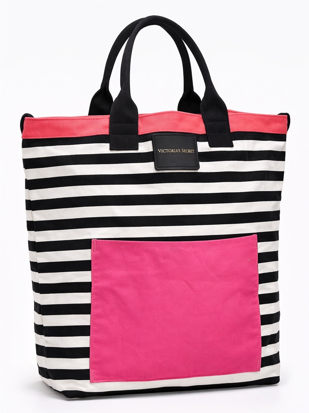 Victoria’s Secret Striped & Pink Tote Bag (NWOT)